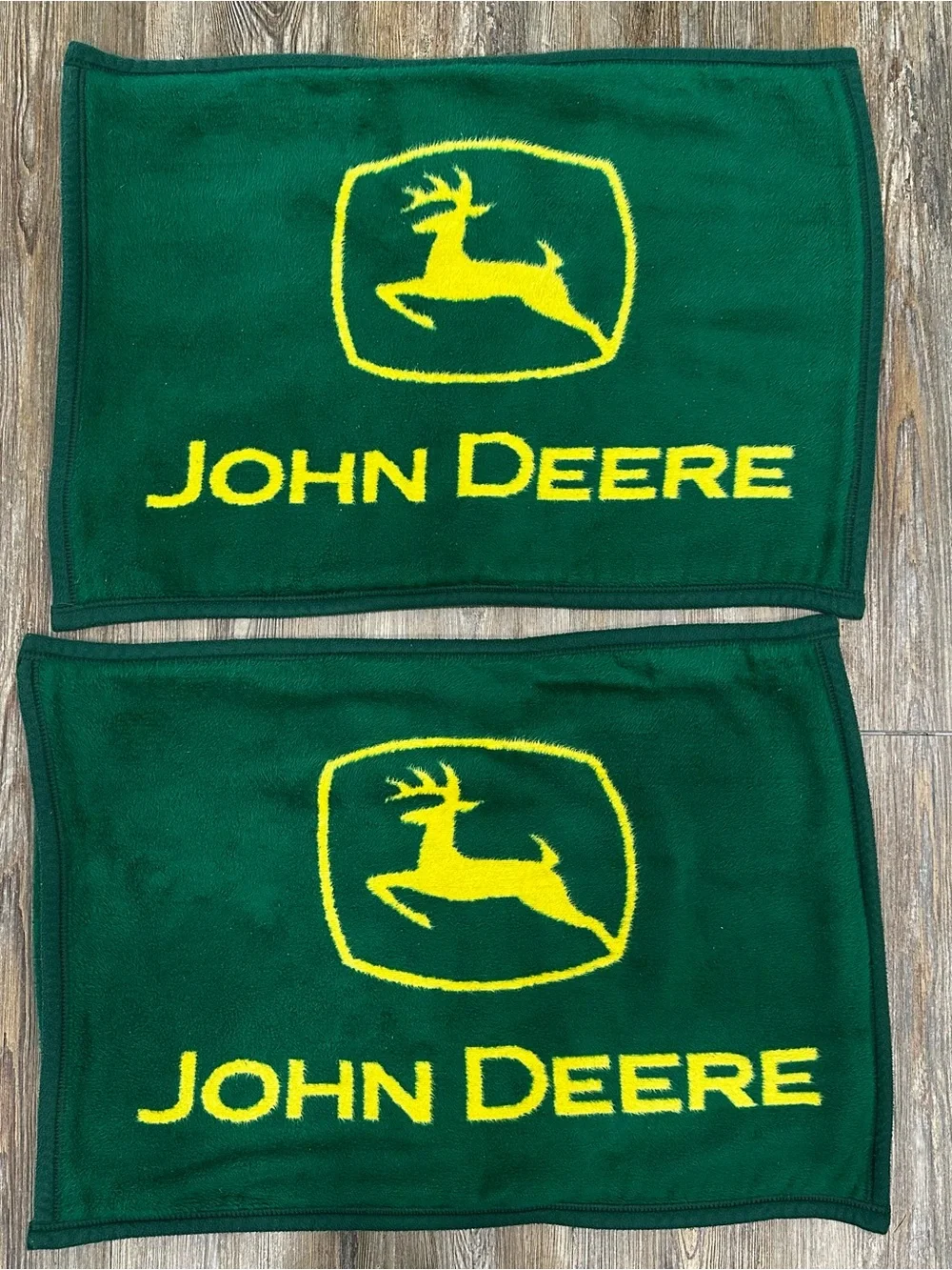 Vintage 2000s Biederlack John Deere Green & Yellow Pillow Cases Set of 2 USA